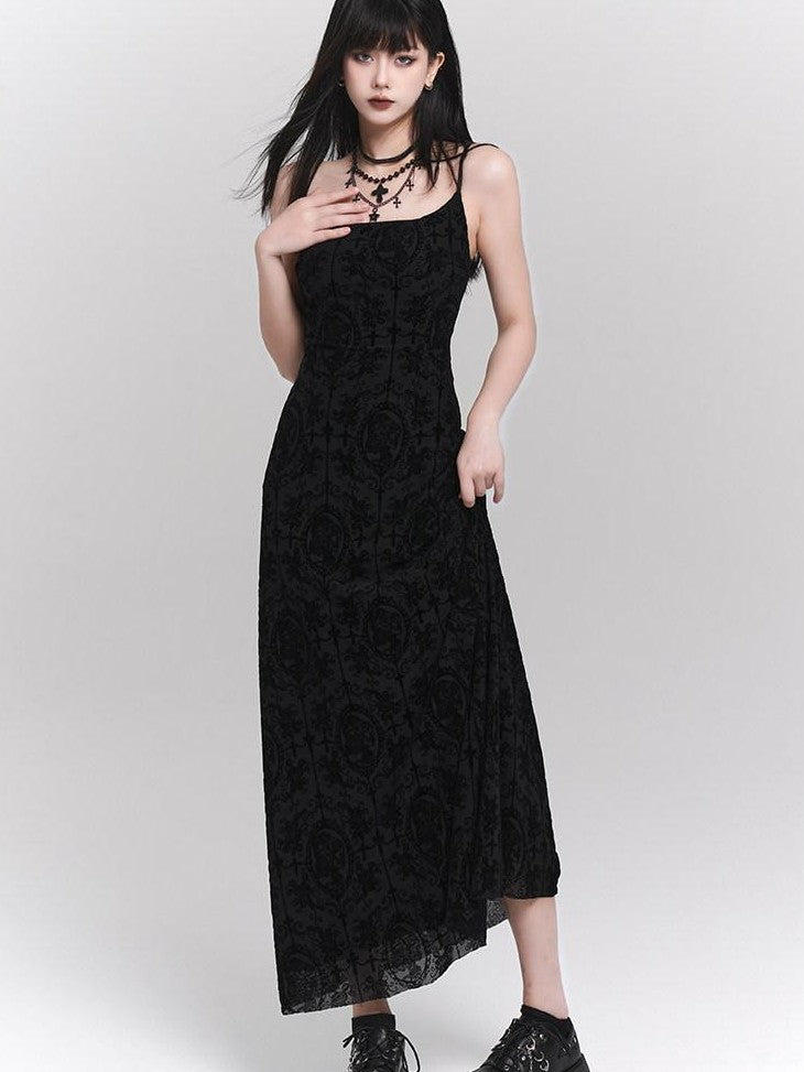 LADYGHOST Ghostly Gothic Vintage Spaghetti Strap Cinched Waist Women&