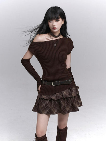 LADYGHOST Ghostly Gray Asymmetric Shoulder Women&