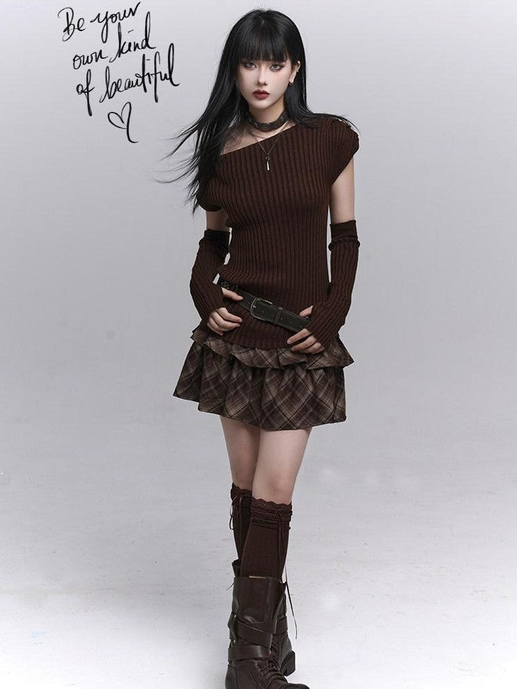 LADYGHOST Ghostly Gray Asymmetric Shoulder Women&