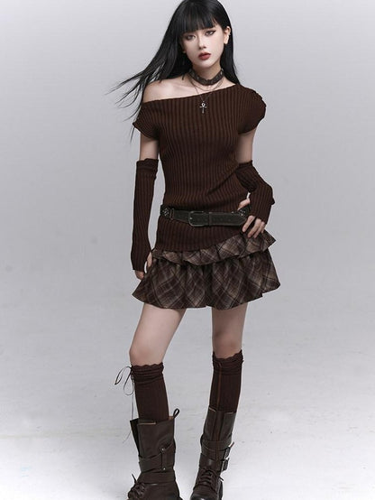 LADYGHOST Ghostly Gray Asymmetric Shoulder Women&
