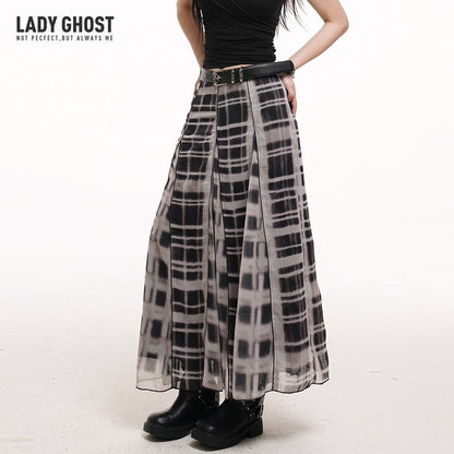 LADYGHOST_Ghostly_Gray_Plaid_A_Line_Pleated_Subculture_Women&