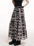 LADYGHOST Ghostly Gray Plaid A Line Pleated Subculture Women&