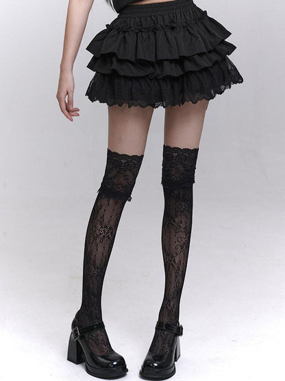LADYGHOST Ghostly Layered Cake Puff Ruffle Tiered Women&