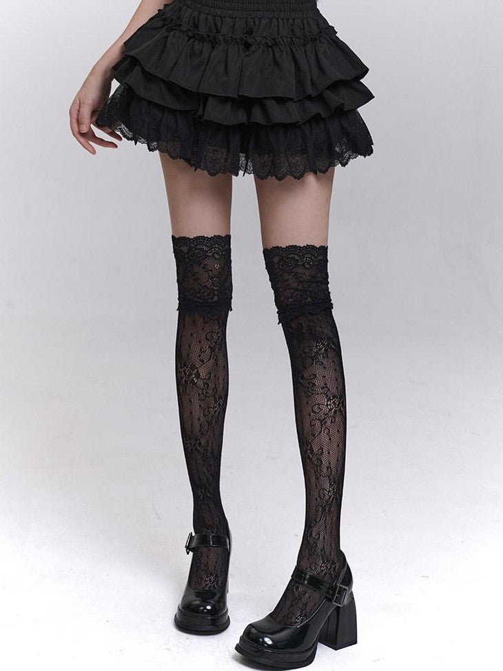LADYGHOST Ghostly Layered Cake Puff Ruffle Tiered Women&