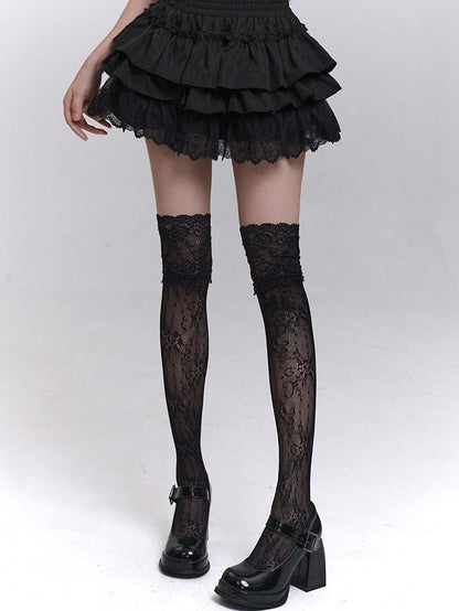 LADYGHOST Ghostly Layered Cake Puff Ruffle Tiered Women&