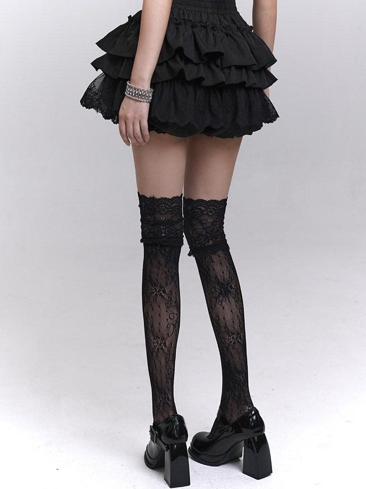 LADYGHOST Ghostly Layered Cake Puff Ruffle Tiered Women&