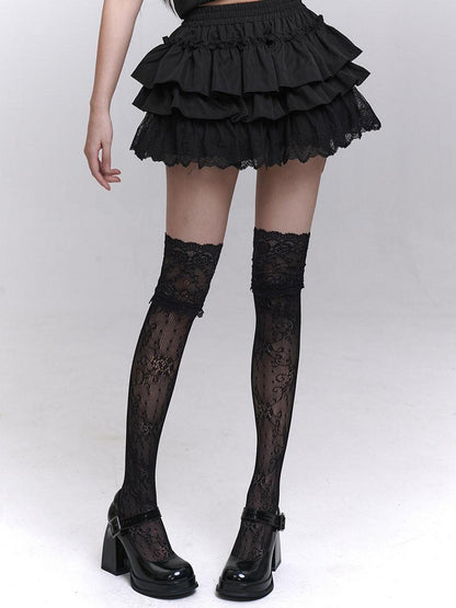 LADYGHOST Ghostly Layered Cake Puff Ruffle Tiered Women&