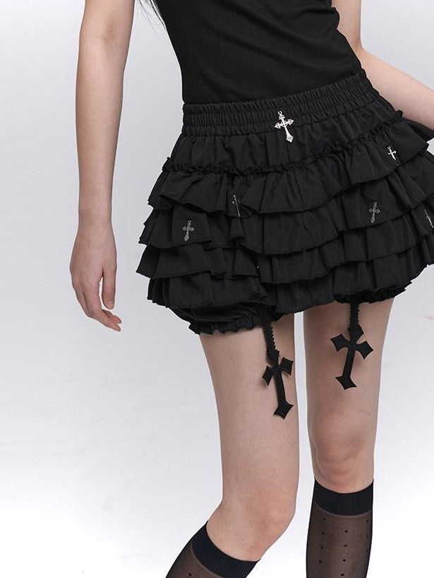 LADYGHOST Ghostly Puff Cake Ruffle Women&