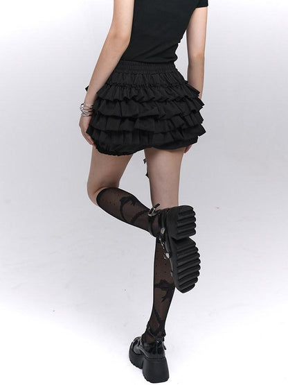 LADYGHOST Ghostly Puff Cake Ruffle Women&