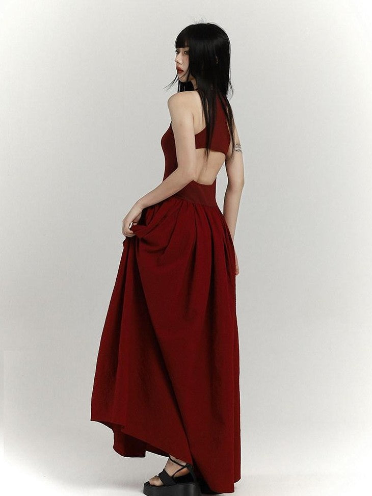 LADYGHOST Ghostly Red Flowing Cinched Waist Women&