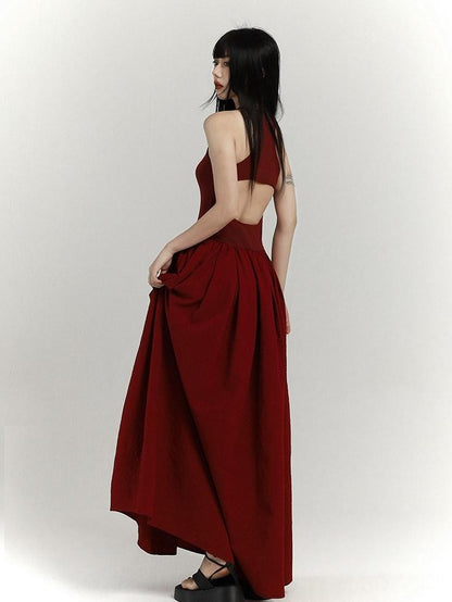LADYGHOST Ghostly Red Flowing Cinched Waist Women&