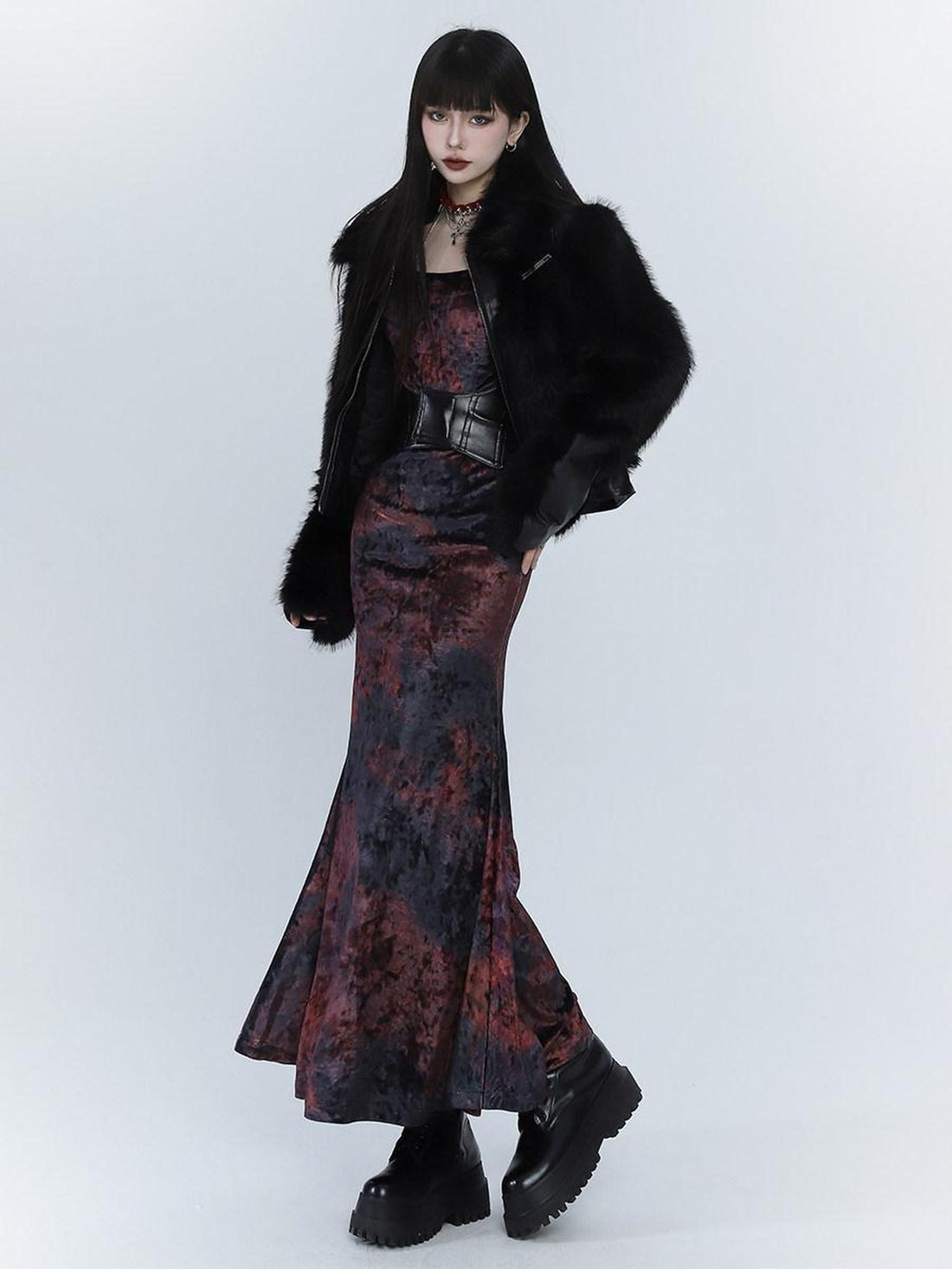 LADYGHOST Ghostly Red Mermaid Fishtail Women&
