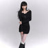 LADYGHOST_Gray_Faux_Two_Piece_Hip_Hugging_Figure_Flattering_Women&