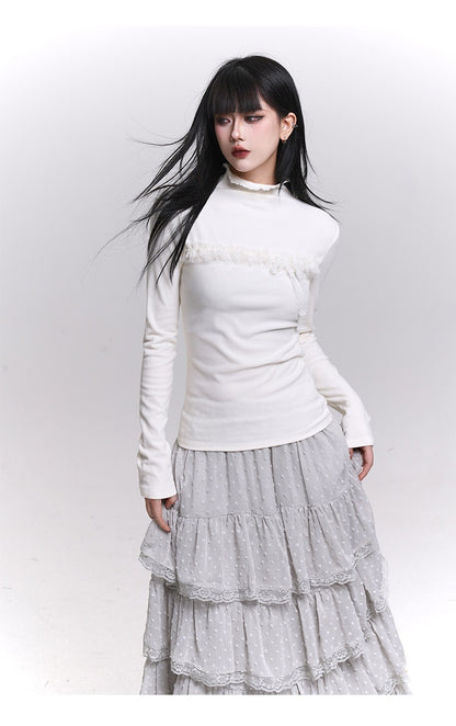 LADYGHOST_Gray_Ghost_Girl_Print_Mock_Neck_Women&