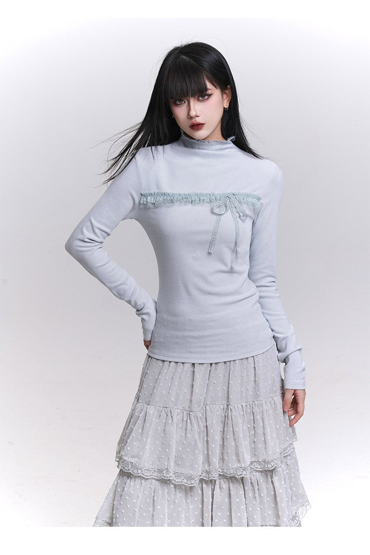 LADYGHOST_Gray_Ghost_Girl_Print_Mock_Neck_Women&