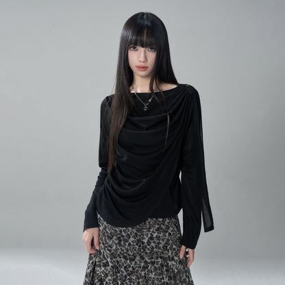 LADYGHOST_Korean_Faux_Layered_Button_Slim_Fit_Solid_Lyocell_Women&
