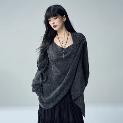 LADYGHOST_Oversized_Ribbed_Knit_Button_Women&