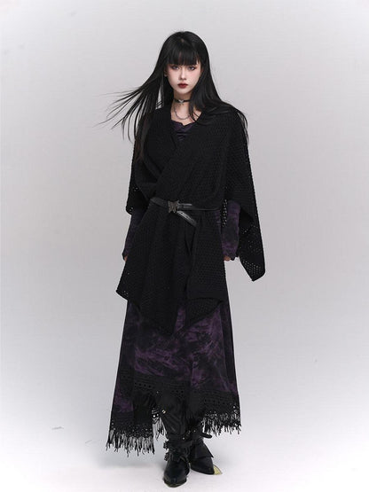 LADYGHOST Purple A Line Long Chic Sassy Mature Women&