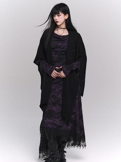 LADYGHOST Purple A Line Long Chic Sassy Mature Women&