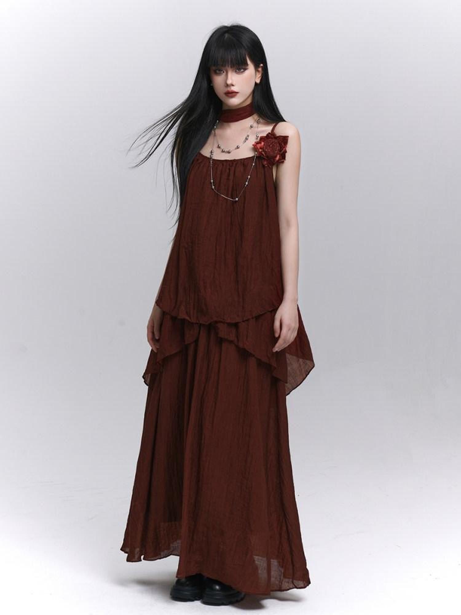 LADYGHOST Red Ghostly Ethereal Aloof Matching Set Women&