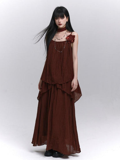 LADYGHOST Red Ghostly Ethereal Aloof Matching Set Women&