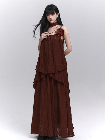 LADYGHOST Red Ghostly Ethereal Aloof Matching Set Women&