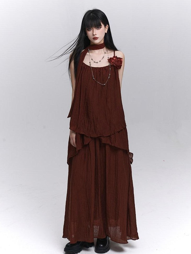 LADYGHOST Red Ghostly Ethereal Aloof Matching Set Women&