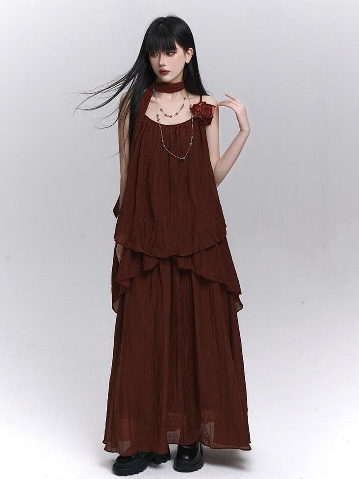 LADYGHOST Red Ghostly Ethereal Aloof Matching Set Women&