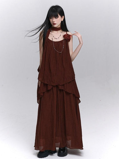 LADYGHOST Red Ghostly Ethereal Aloof Matching Set Women&