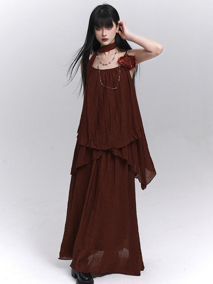 LADYGHOST Red Ghostly Ethereal Aloof Matching Set Women&