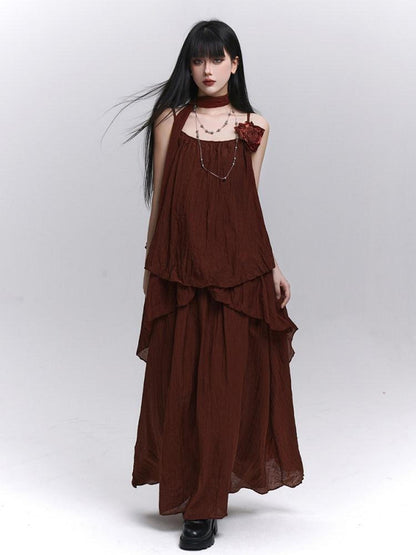 LADYGHOST Red Ghostly Ethereal Aloof Matching Set Women&