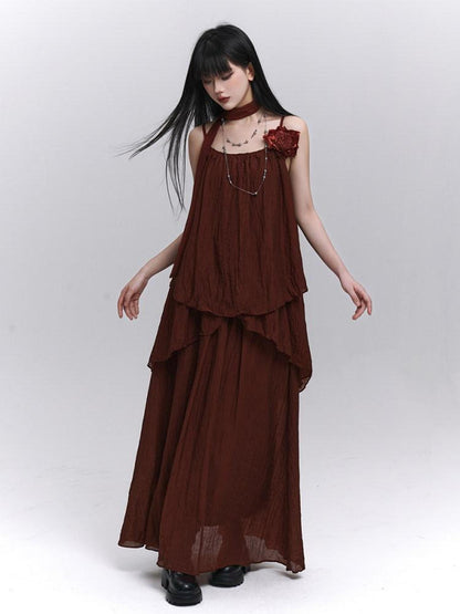 LADYGHOST Red Ghostly Ethereal Aloof Matching Set Women&
