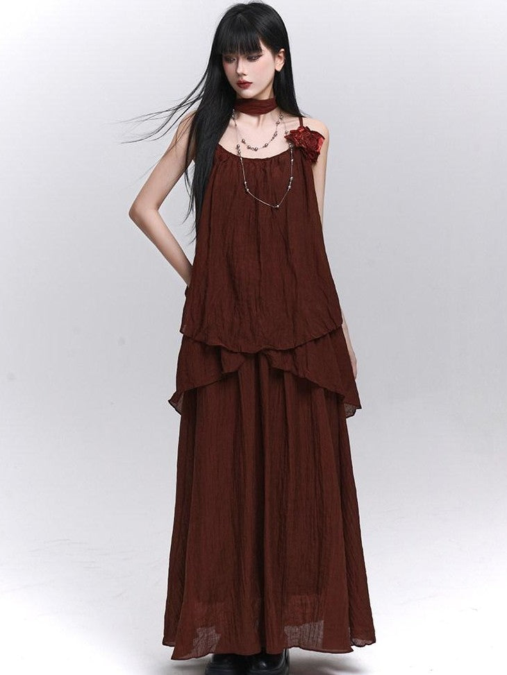 LADYGHOST Red Ghostly Ethereal Aloof Matching Set Women&