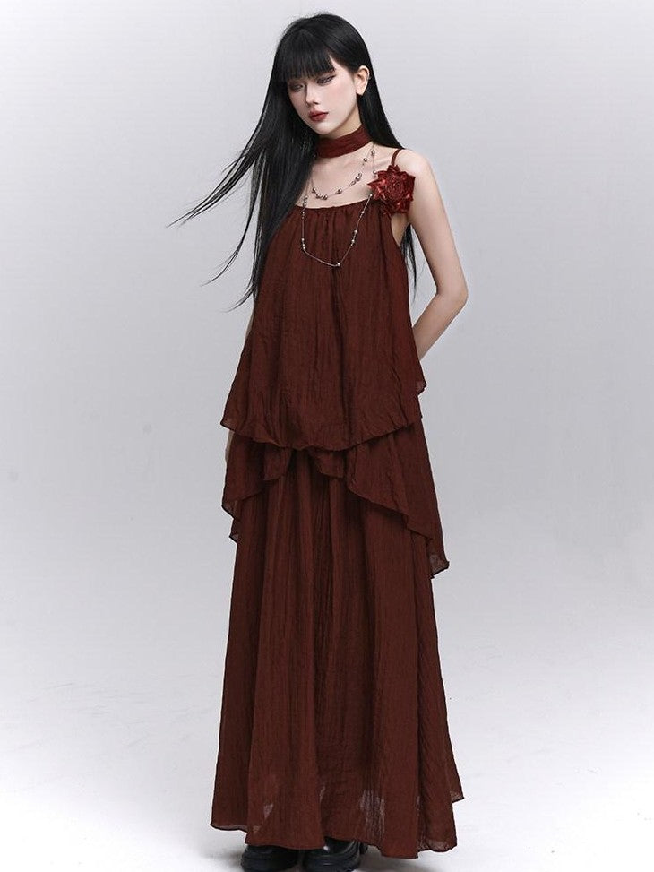 LADYGHOST Red Ghostly Ethereal Aloof Matching Set Women&