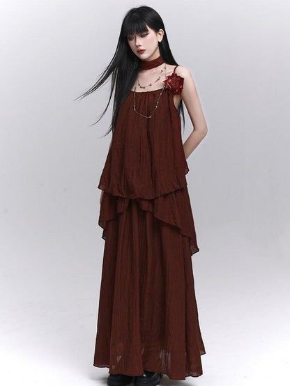 LADYGHOST Red Ghostly Ethereal Aloof Matching Set Women&