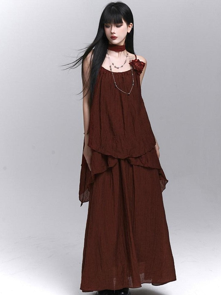 LADYGHOST Red Ghostly Ethereal Aloof Matching Set Women&