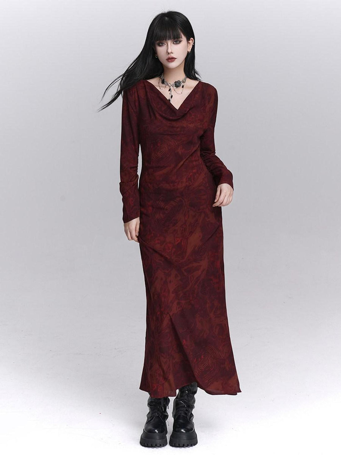 LADYGHOST Red Long Sleeve Ghost Girl Print Women&