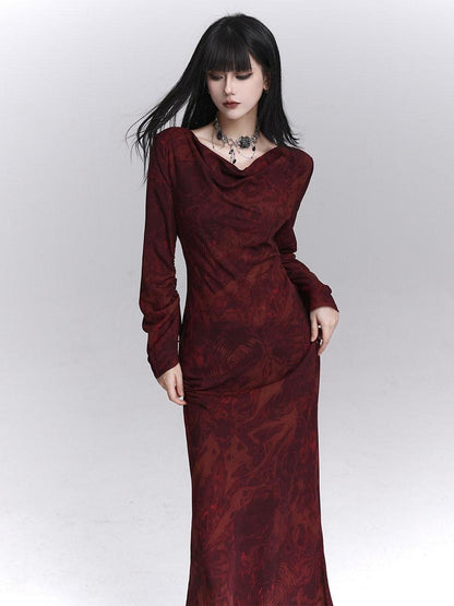 LADYGHOST Red Long Sleeve Ghost Girl Print Women&