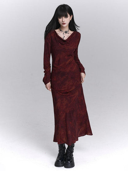 LADYGHOST Red Long Sleeve Ghost Girl Print Women&