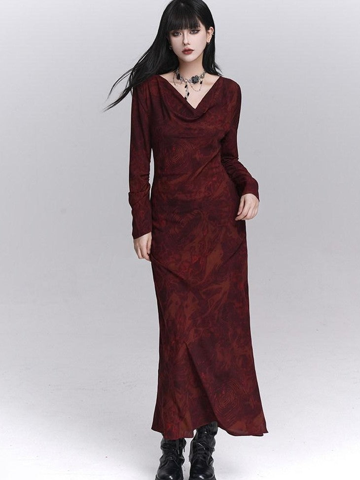 LADYGHOST Red Long Sleeve Ghost Girl Print Women&
