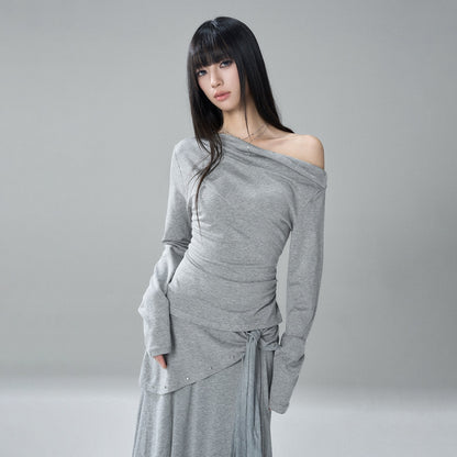 LADYGHOST_Riveted_One_Shoulder_Asymmetric_Hem_Solid_Women&
