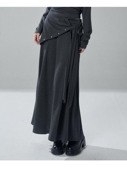 LADYGHOST Riveted One Shoulder Asymmetric Hem Solid Women&