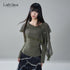 LADYGHOST_Sheer_Lace_Button_Capelet_Solid_Green_Women&