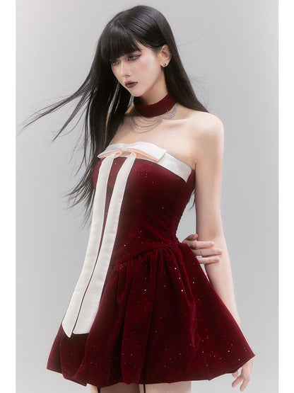 LADYGHOST Shiny Sequined Sweet Spicy Fitted Puffball Women&