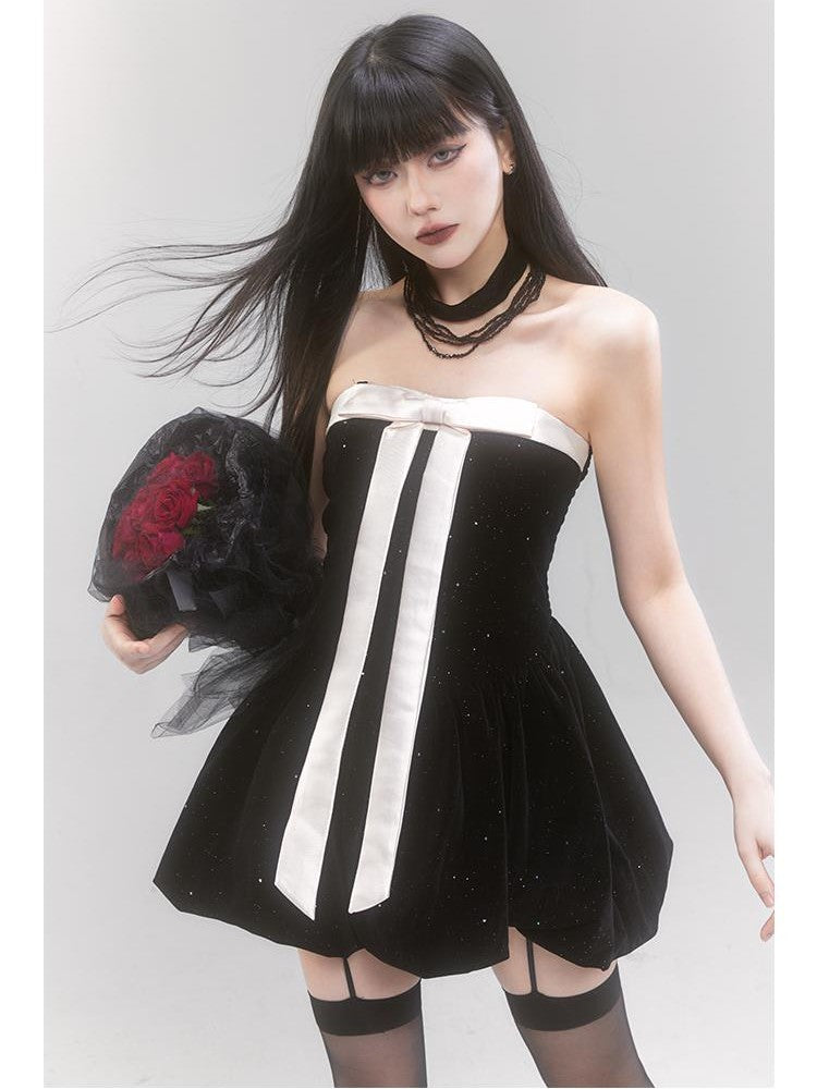 LADYGHOST Shiny Sequined Sweet Spicy Fitted Puffball Women&