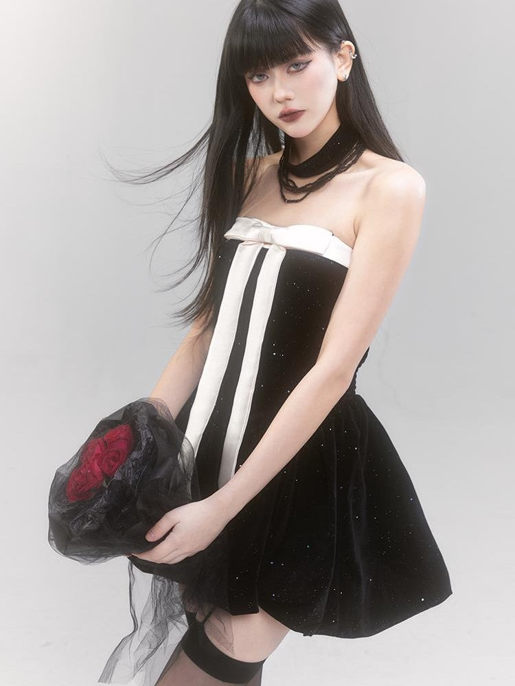 LADYGHOST Shiny Sequined Sweet Spicy Fitted Puffball Women&