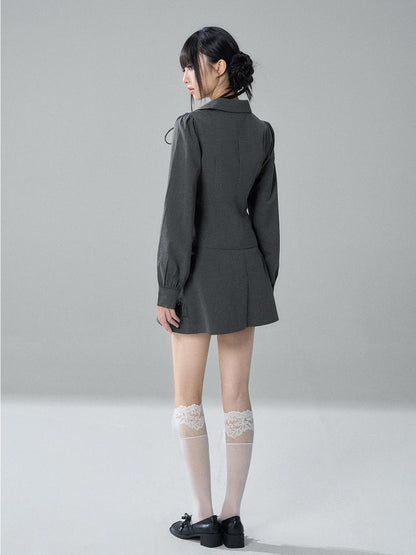 LADYGHOST Solid Collared Shirt Long Sleeve Slim Fit Women&