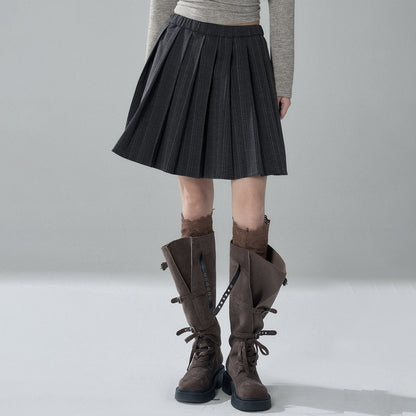 LADYGHOST_Striped_Barn_Jacket_Loose_Fit_Zip_Front_Women&