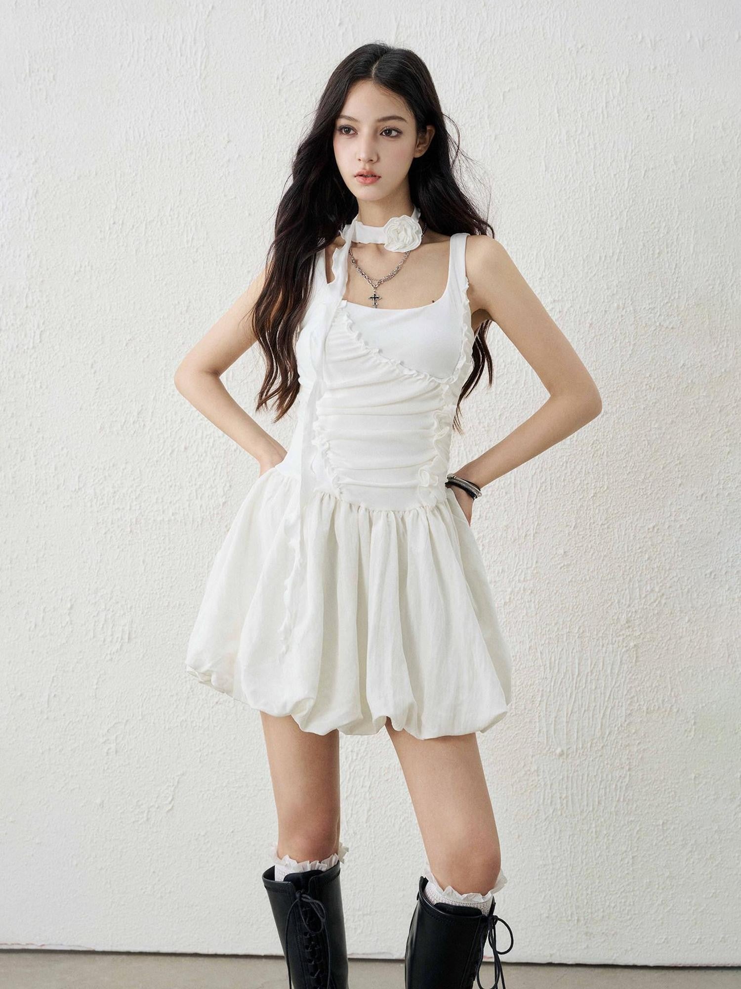 LADYGHOST White Ethereal Ballerina Puff Bouffant Women&