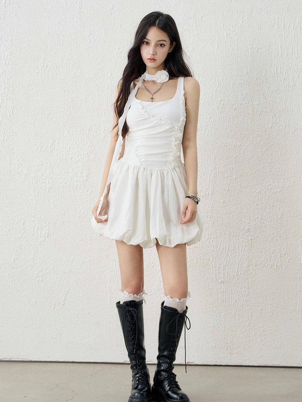 LADYGHOST White Ethereal Ballerina Puff Bouffant Women&